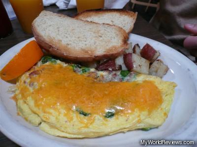 Spinach, Bacon, Cheddar Omelette
